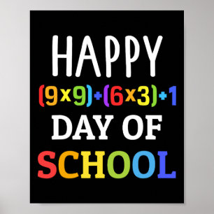 100 skoldagar med matematisk formel i 100 dagar poster