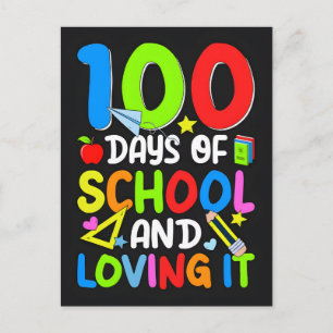 100 skoldagar och älskar det vektordesign helg vykort