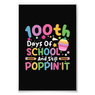 100 skoldagar och fortfarande poppar tjej fototryck