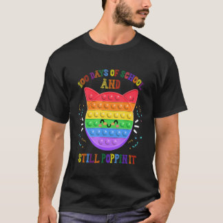 100 skoldagar och fortfarande poppin 100-års cat  t shirt
