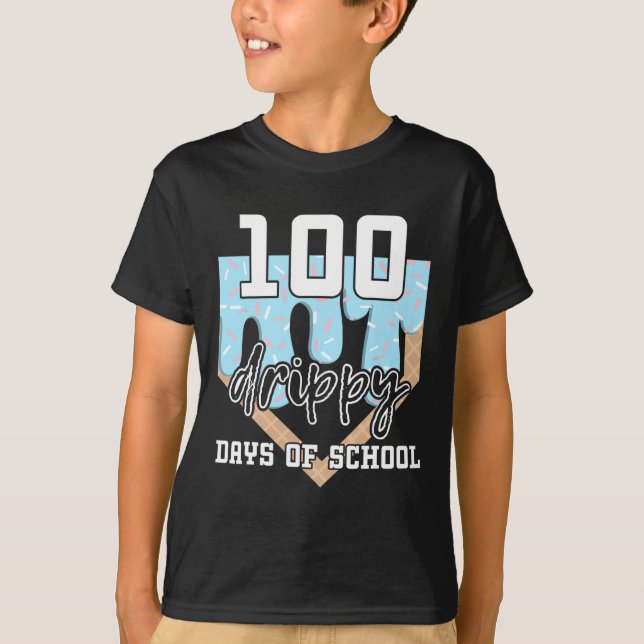 100 skoldagar säljer iskräm 100 dagar t shirt (Framsida)