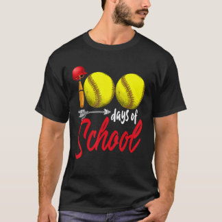 100 skoldagar Softboll Lärare Barn 100:e dagen T Shirt