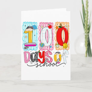 100 skoldagar Söt färgrik 100:e dagen Kort