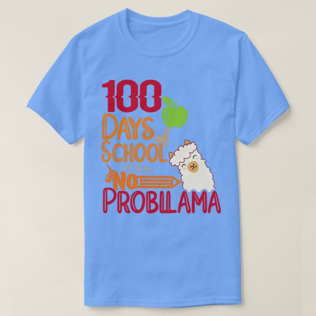 100 skoldagar utan probllamallama älskare giftsc t shirt (Design framsida)