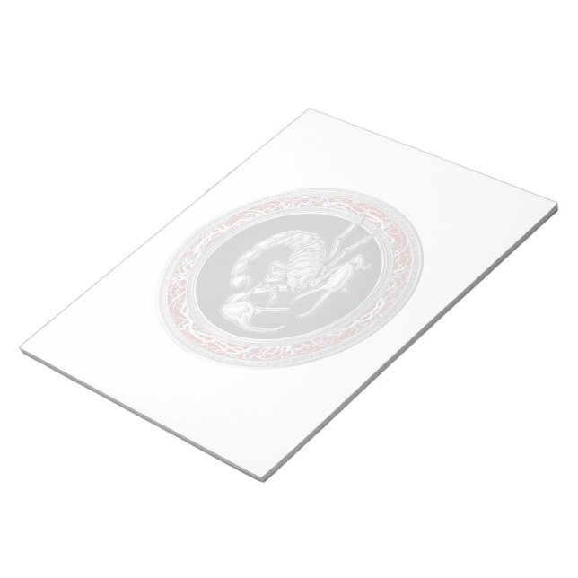 [100] Skorpion on Black i Silver Anteckningsblock (Vinklad)