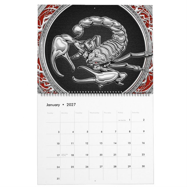 [100] Skorpion on Black i Silver Kalender (Jan 2027)