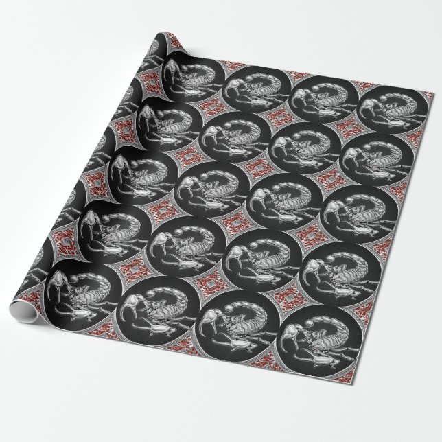 [100] Skorpion on Black i Silver Presentpapper (Utrullad)