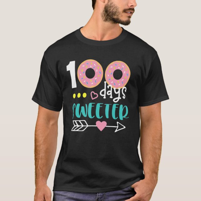 100 sötare dagar 100 dagar för skolflickor t shirt (Framsida)