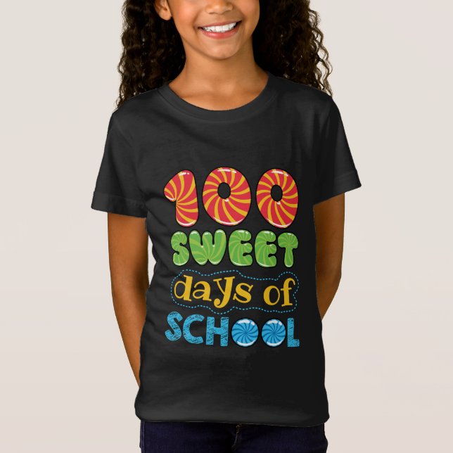 100 sötdagar för skolgodis i Älskare Student T Shirt (Framsida)