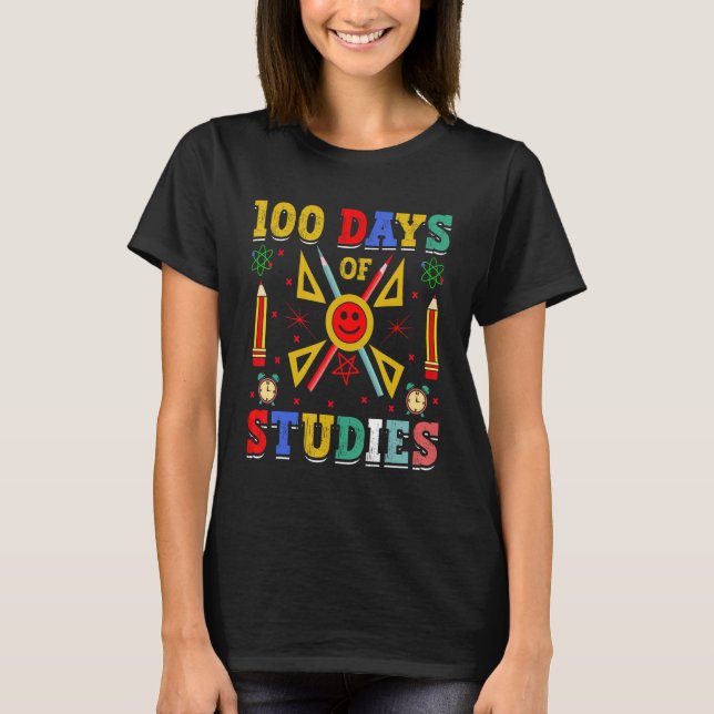 100 studiedagar Skolans grundskola T Shirt (Framsida)