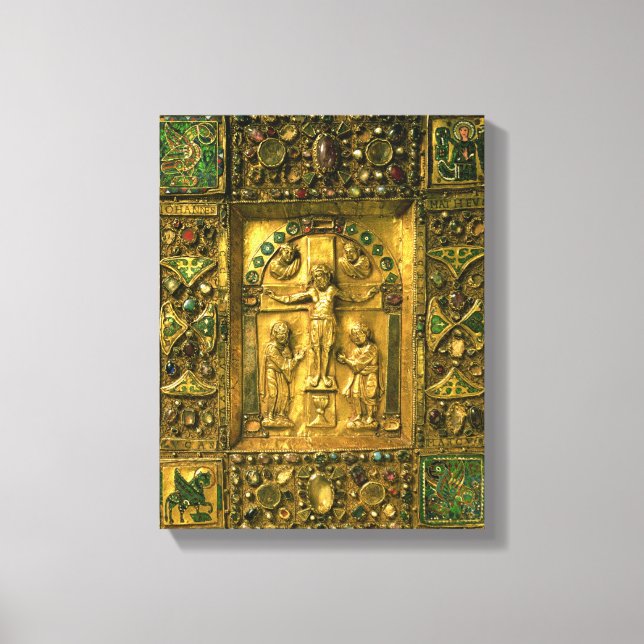 100-talets gospel, ottonisk, Tyskland (guld) Canvastryck (Framsida)