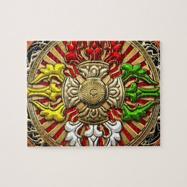 [100] Tibetan dubbel Dorje Mandala Pussel (Horisontell)