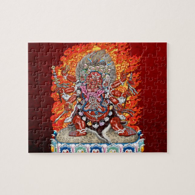 [100] Tibetana Thangka - Wrathful gudom Hayagriva Pussel (Horisontell)