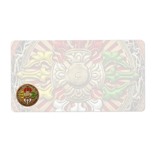 [100] Tibetansk Dubbla Dorje Mandala Fraktsedel (Framsidan)