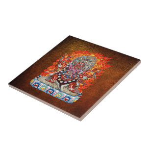 [100] Tibetansk Thangka - Wrathful Gudom Hayagriva Kakelplatta