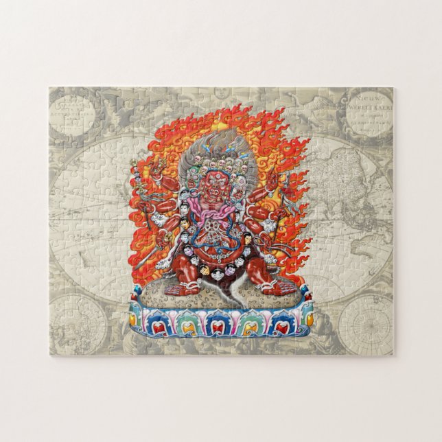 [100] Tibetansk Thangka - Wrathful Gudom Hayagriva Pussel (Horisontell)