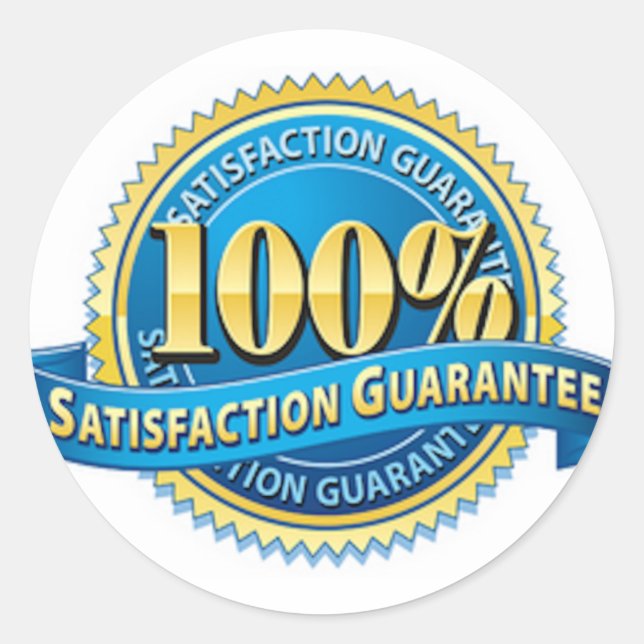 100 % tillfredsställande garantispärrar runt klistermärke (Framsida)