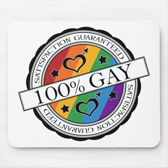 100 % tillfredsställelse garanterat Gay pride Rain Musmatta (Framsidan)