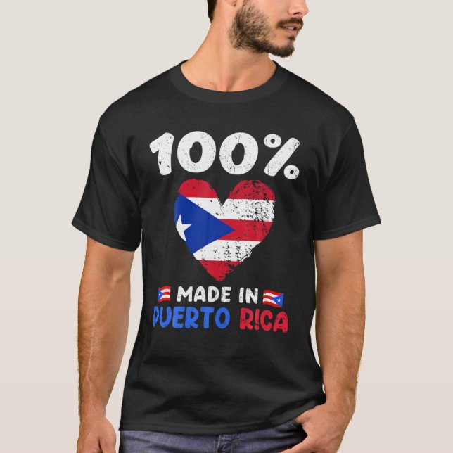 100 % tillverkad i Puerto Rica Lustigt pålägg T Shirt (Framsida)