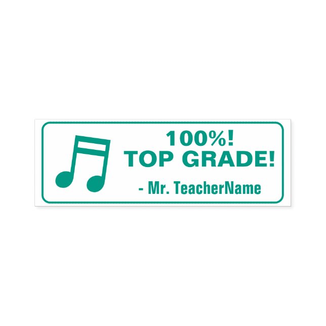 "100%! TOPPRESULTAT!" + Anpassat lärarnamn Självfärgande Stämpel (Design)