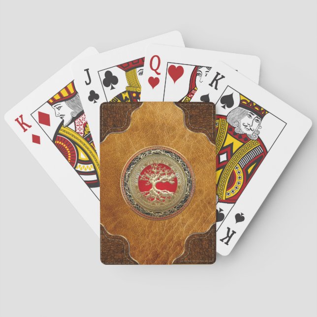 [100] Treasure Trove: Celtic Livets träd [Guld] Casinokort (Baksidan)