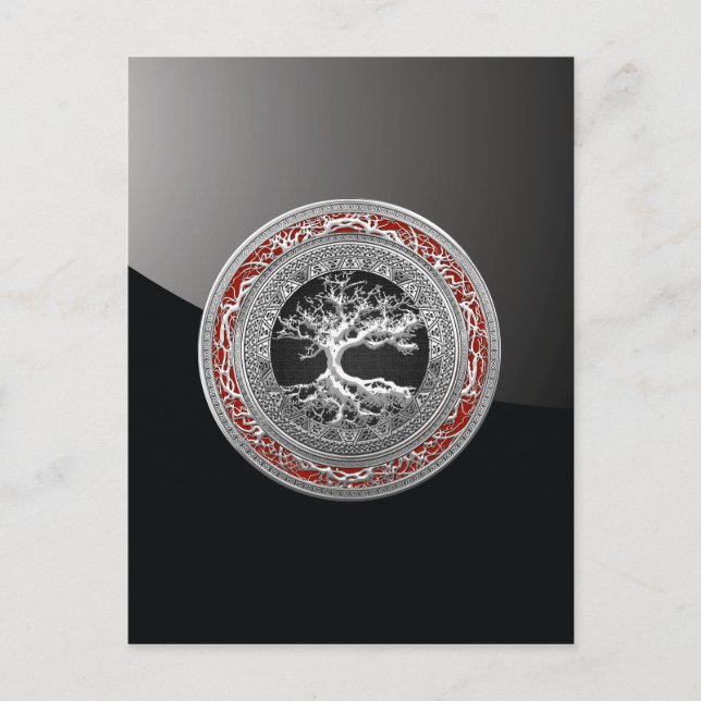 [100] Treasure Trove: Celtic Livets träd [Silver] Vykort (Framsida)