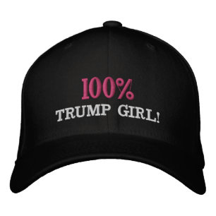100% TRUMP GIRL Embroiderat Hat Broderad Keps