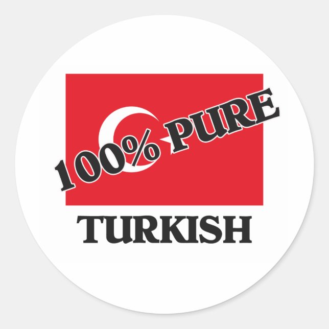 100 % TURKISH RUNT KLISTERMÄRKE (Framsida)