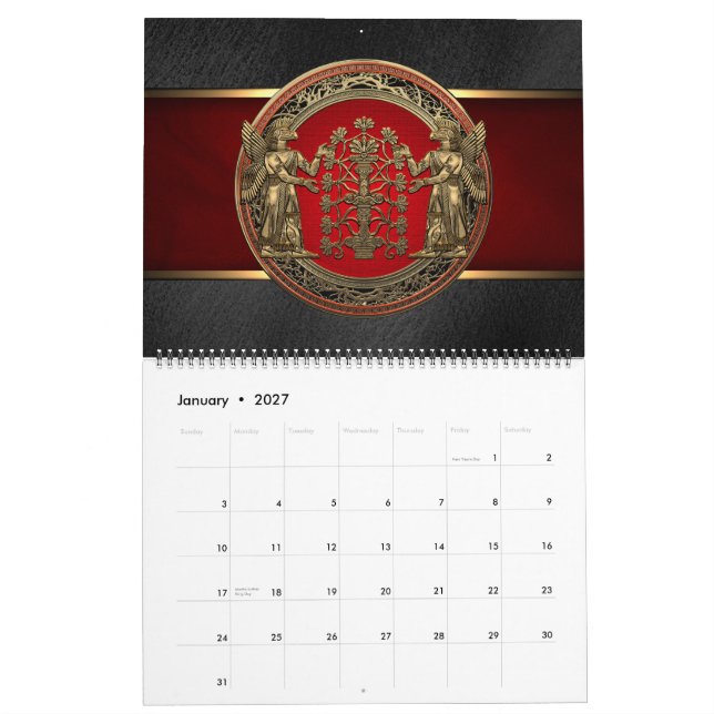 [100] Två Guld Ninurtas med Livets träd Kalender (Jan 2027)