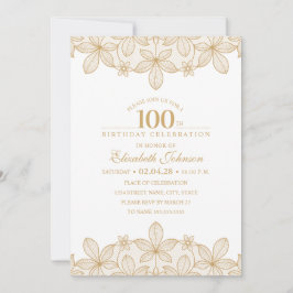 100. Unikt guld- snöre för födelsedagsfest Inbjudningar