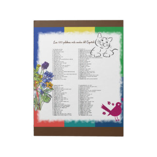 100 Vanligaste Ord på spanska Anteckningsblock