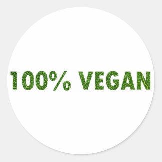 100 % Vegan Runt Klistermärke
