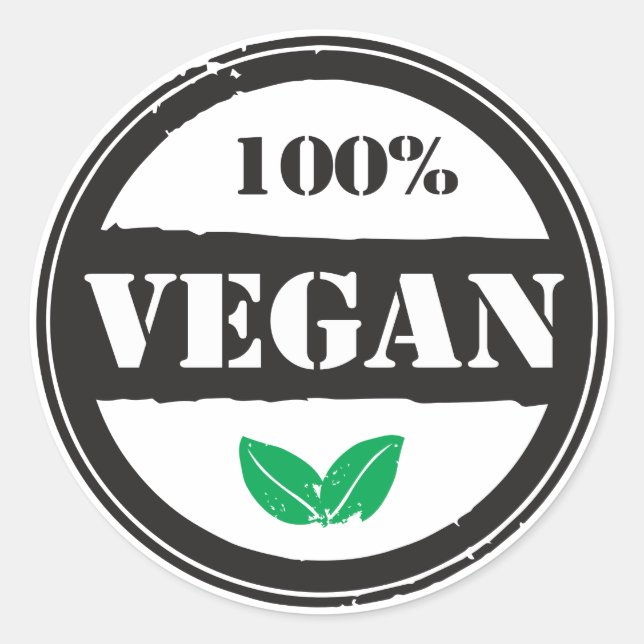 100 % VEGAN RUNT KLISTERMÄRKE (Framsida)