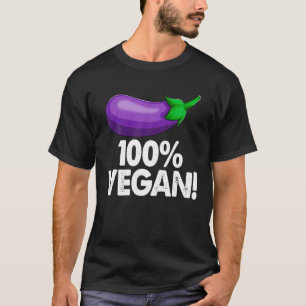 100 % Vegan S Funny Eggplant Vegetable Tees Women T Shirt