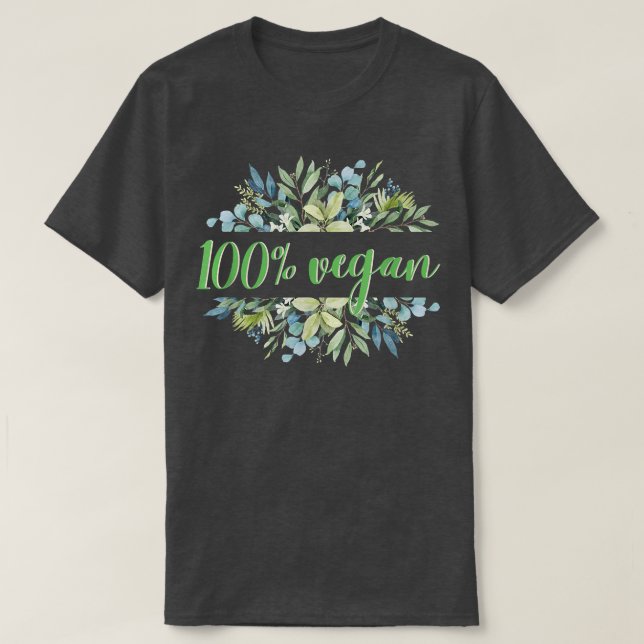 100 Vegan Salad Veganism Vegetabiliska frukter T Shirt (Design framsida)