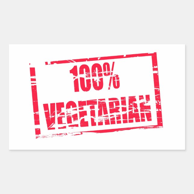 100 % vegetarian rektangulärt klistermärke (Framsida)