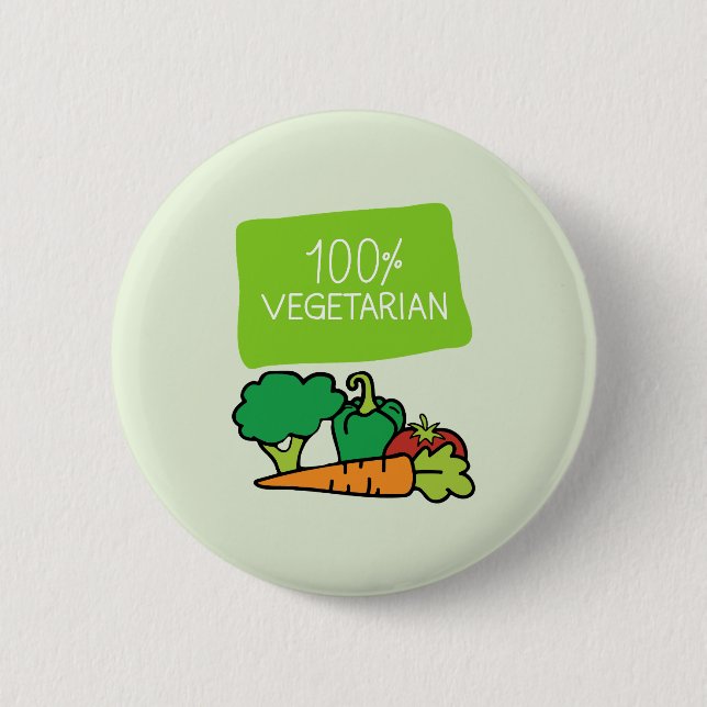 100% Vegetarisk Och Stolt  Knapp (Framsida)