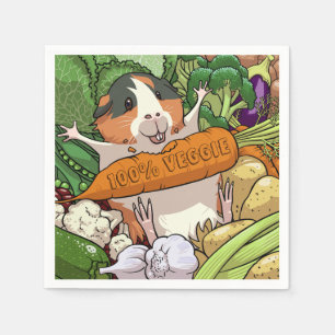 100 % Veggie Lycklig Guinea Gris med morot Pappersservett