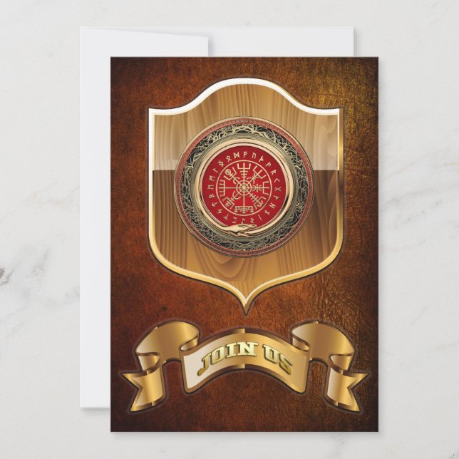 [100] Vegvisir - Viking Guld Magic Runic Compass (Framsida)