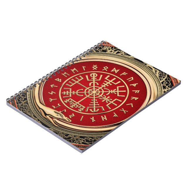 [100] Vegvisir - Viking Guld Magic Runic Compass Anteckningsbok (Vänstra Sidan)