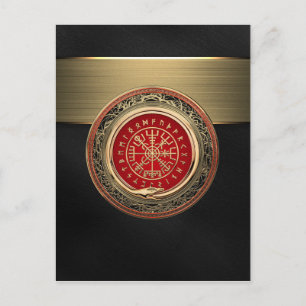 [100] Vegvisir - Viking Guld Magic Runic Compass Vykort