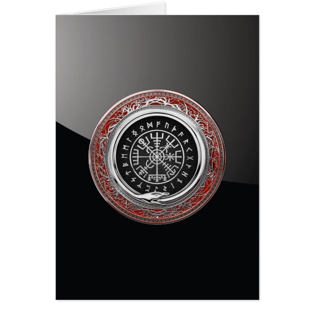 [100] Vegvisir - Viking Silver Magic Runic Compass Hälsningskort (Framsidan)