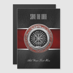 [100] Vegvisir - Viking Silver Magic Runic Compass Magnetisk Inbjudningskort