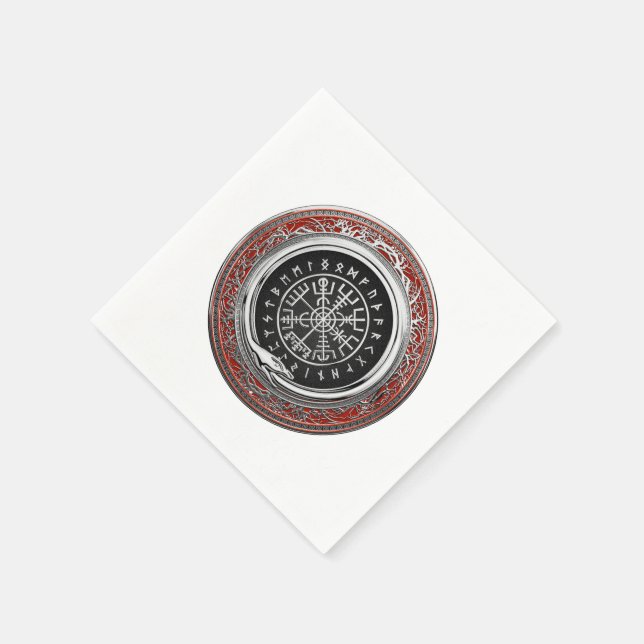 [100] Vegvisir - Viking Silver Magic Runic Compass Pappersservett (Hörn)