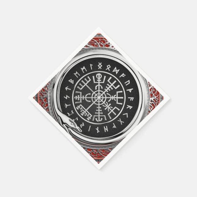 [100] Vegvisir - Viking Silver Magic Runic Compass Pappersservett (Hörn)