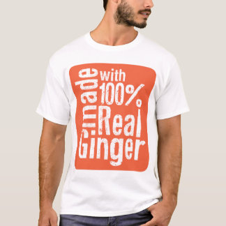 100% verklig ingefära tee shirt