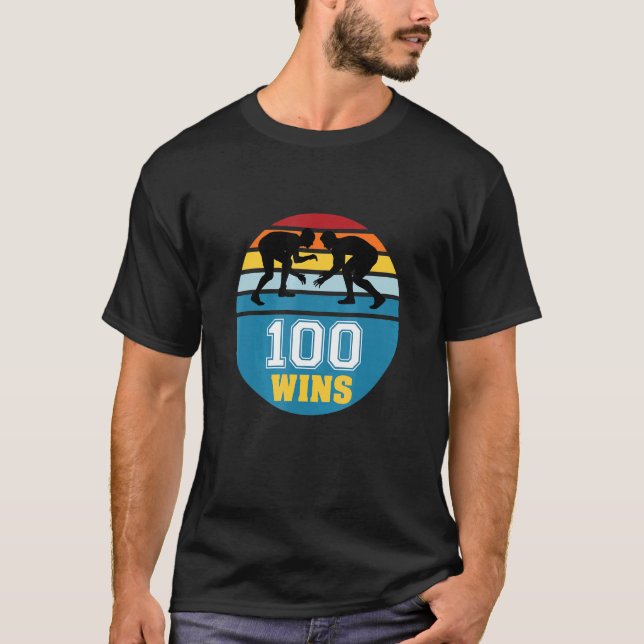 100 Wins Wrestling T Shirt (Framsida)