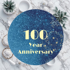 100 Year Anniversary Bond & Seal Sparkling Blue Runt Klistermärke