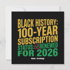 100-Year Black History Subscription Status Renewed Inbjudningar