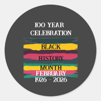 100 year celebration black history month 2026 runt klistermärke